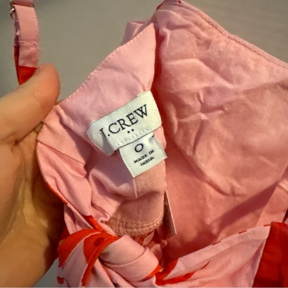 J Crew Women's 0 Tank Top Pink Tie-Back Strappy Lobster Starfish Peplum NWT - Picture 8 of 12